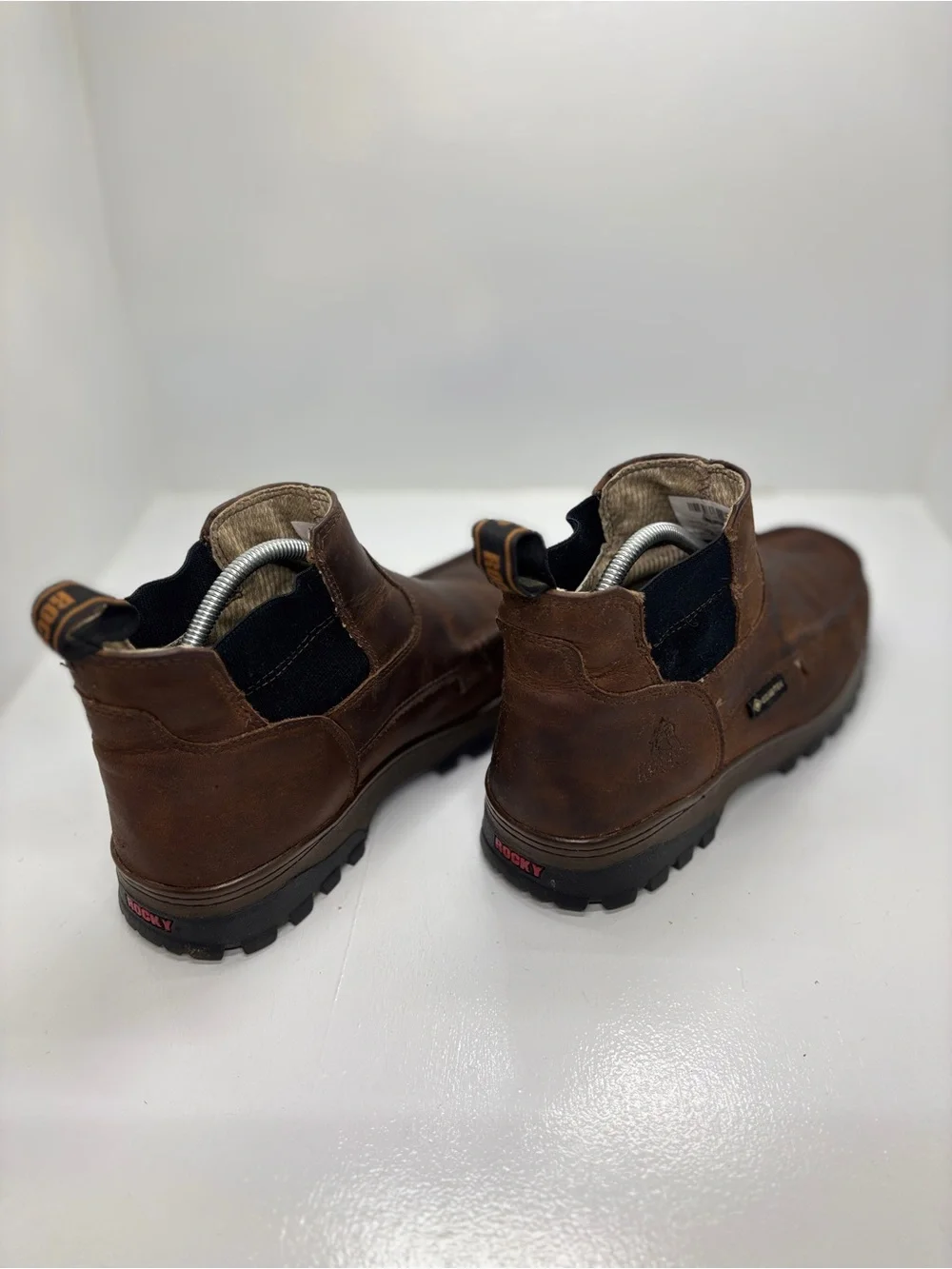 Rocky Outback Twin GTX Brown Leather Chelsea Boots Men’s 12W Waterproof Gore-Tex
